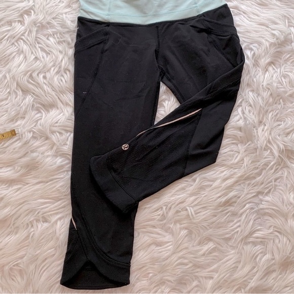 LULULEMON crop leggings mint waistband side pockets back & inside slip pockets - Picture 5 of 5